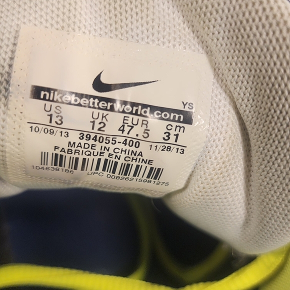 Nike Initiator Deep Royal Blue Volt Mens Size 13 Style 394055-400 - Picture 11 of 11